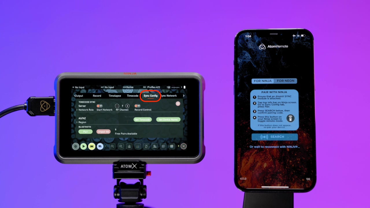 Connect Menu – Support - Atomos